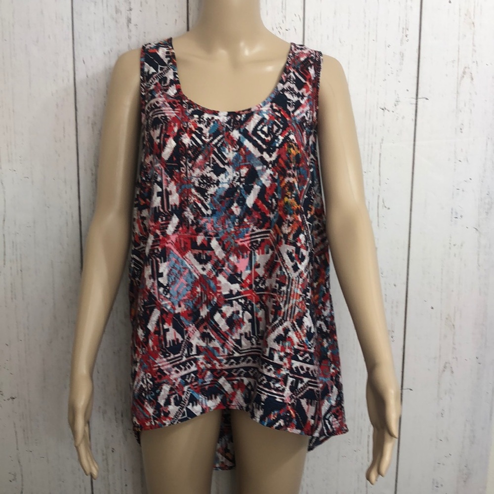 Anthropologie Pleione Tribal Print Sleeveless Tank